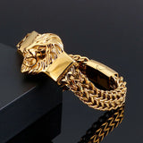 Men's Stainless Steel Lion Head Bracelet