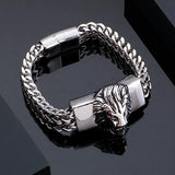 Men's Stainless Steel Lion Head Bracelet