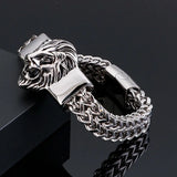 Men's Stainless Steel Lion Head Bracelet