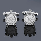 Men's Crystal Ball Cufflinks Silver Shirt Cuff Links