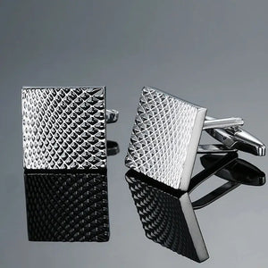 Men's Crystal Ball Cufflinks Silver Shirt Cuff Links