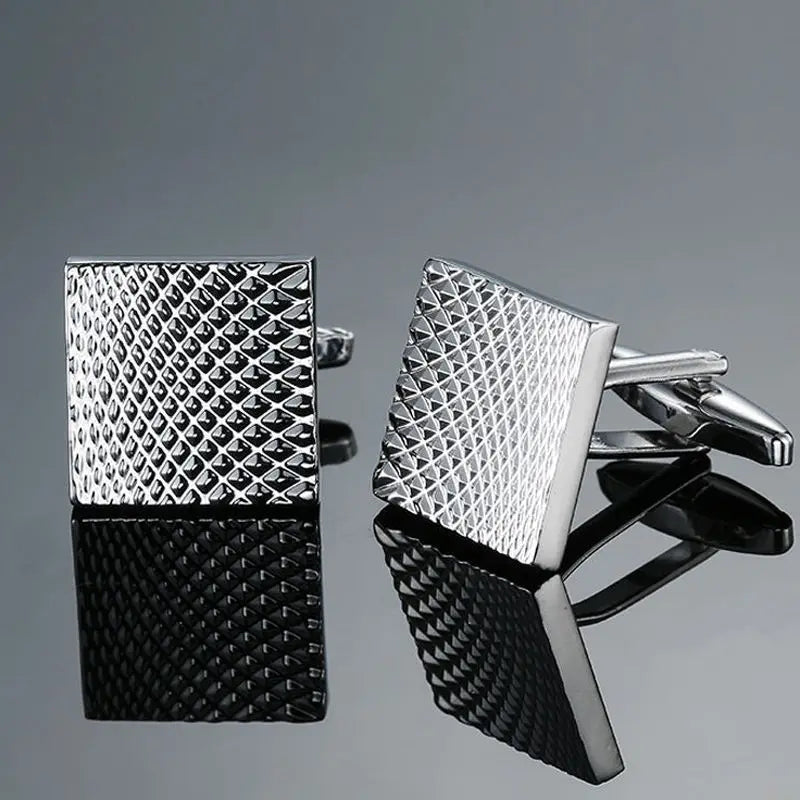 Men's Crystal Ball Cufflinks Silver Shirt Cuff Links
