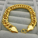 Men's Gold-Plated Dragon Bone Bracelet 24k Jewelry