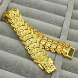 Men's Gold-Plated Dragon Bone Bracelet 24k Jewelry