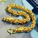 Men's Gold-Plated Dragon Bone Bracelet 24k Jewelry