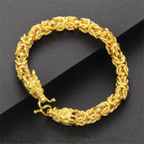 Men's Goldplated Double Dragon Chain Bracelet BL0556