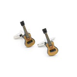 Men's Guitar Cufflinks Brass Coffee Bass Cuff Links