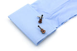 Men's Guitar Cufflinks Brass Coffee Bass Cuff Links
