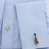 Men's Guitar Cufflinks Brass Coffee Bass Cuff Links