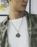 Men's Halloween Retro Skull Pendant Necklace Gothic Stainless Steel Spade Skelet