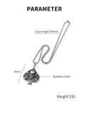 Men's Halloween Retro Skull Pendant Necklace Gothic Stainless Steel Spade Skelet