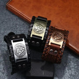Men's Hand Woven Leather Wristband Bracelet
