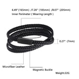 Men's Titanium Steel Leather Bracelet Double Layers Punk Rock Retro Bangle