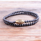Men's Hematite Bead & Carving Pendant Bracelet