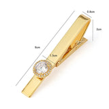 Men's Zircon Tie Clip Round Rhinestone Ties Clips