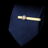 Men's Zircon Tie Clip Round Rhinestone Ties Clips