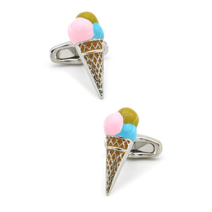 Men's Ice Cream Cuff Links Copper Multicolor Food Cufflinks