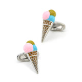 Men's Ice Cream Cuff Links Copper Multicolor Food Cufflinks