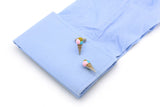 Men's Ice Cream Cuff Links Copper Multicolor Food Cufflinks