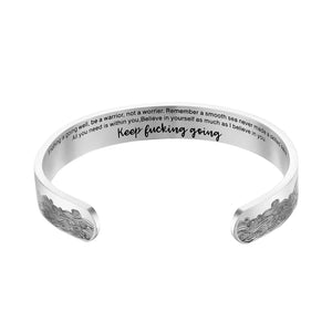 Men's Steel Bindling Flower Cuff Bangle Bracelet