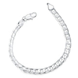 925 Sterling Silver 8MM Link Chain Bracelet Bangle for Men Women Party Gift