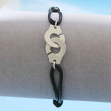 925 Silver Handcuffs Bracelet For Women With Adjustable Rope