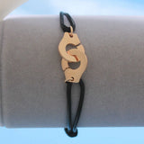 925 Silver Handcuffs Bracelet For Women With Adjustable Rope