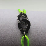 925 Silver Handcuffs Bracelet For Women With Adjustable Rope