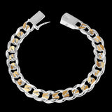 925 Silver 10mm Thick Bracelet Men's Women's Fine Jewelry