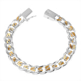 925 Silver 10mm Thick Bracelet Men's Women's Fine Jewelry