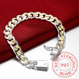 925 Silver Bracelet 10mm Width Unisex Jewelry