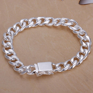 925 Sterling Silver 10mm Bracelet Men Women Fine Jewelry