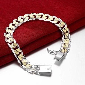 925 Sterling Silver 10mm Bracelet Men Women Fine Jewelry