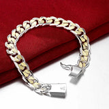 925 Sterling Silver 10mm Bracelet Men Women Fine Jewelry