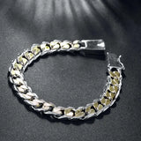 925 Sterling Silver 10mm Bracelet Men Women Fine Jewelry