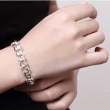 925 Sterling Silver 10mm Bracelet Men Women Fine Jewelry