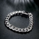 925 Sterling Silver 10mm Thick Bracelet Men's Women's Fine Jewelry