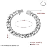 Men's 10mm Silver Chain Bracelet 8''21cm