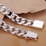 Men's 10mm Silver Chain Bracelet 8''21cm