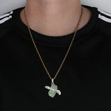 Men's Rhinestone Dollar Pendant Hip Hop Chain
