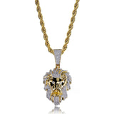 Men's Lion Head Pendant Necklace Hip Hop Chain