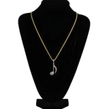 Men's Rhinestone Necklace Micro Zircon Musical Note Pendant Hip Hop Chain