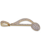 Men's Rhinestone Necklace Micro Zircon Musical Note Pendant Hip Hop Chain