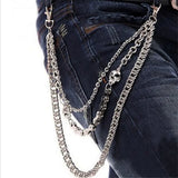 Skull Biker Link Chain Wallet Keychain for Men