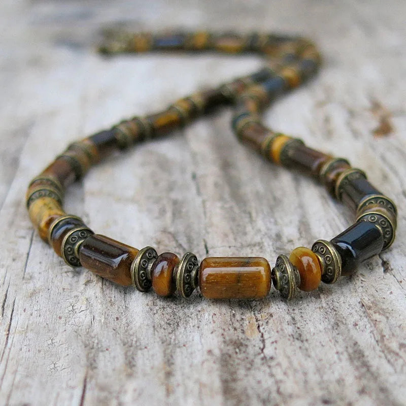 Men's Lapis Lazuli Necklace, Mens Beaded Choker