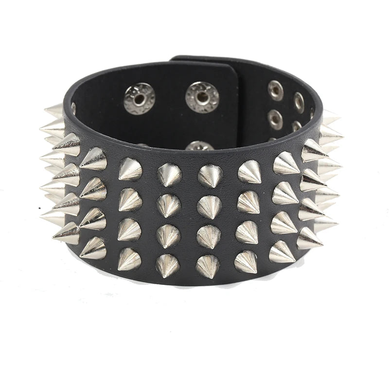 Men's Leather Bracelet Riveting Nail Bracelet Punk