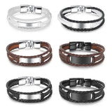 Multilayer Braided Men's Leather Bracelets