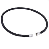 Men's Brown Leather Choker Necklace Stainless Steel Clasp