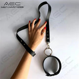 Men's Leather Necklace Set BDSM Neck Harness Gothic Cosplay