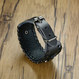 Men's Leather Viking Wristband Bracelet